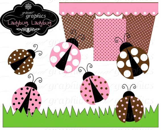 Pink Ladybug Clipart Digital Ladybug Ladybug Clipart Lady Bug Clipart Ladybug Clip Art Instant Download Il_570xn