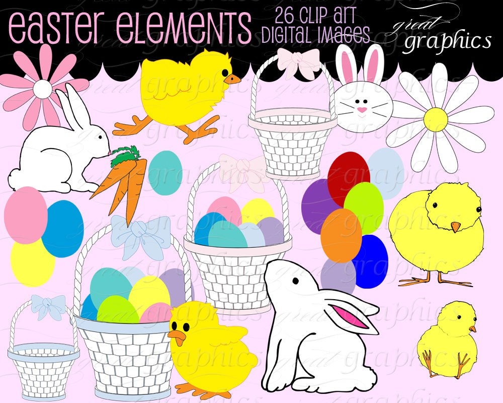 Easter Clip Art Easter Clipart Digital Easter Easter Bunny Clipart Easter Digital Easter Printable Instant Download Il_570xn