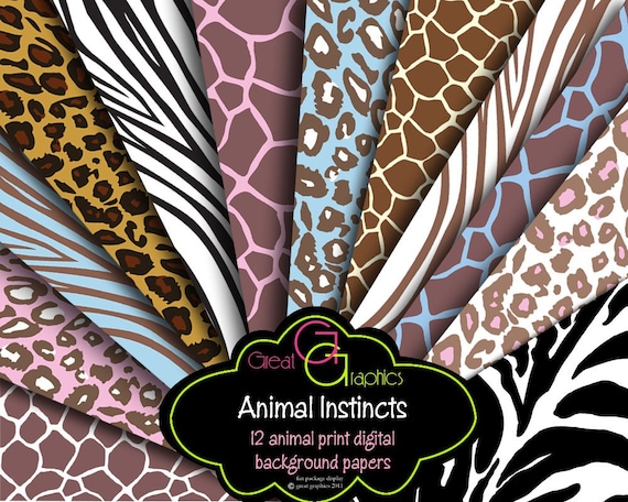 Animal Print Paper Animal Print Digital Paper Zebra Print Leopard Print Digital Animal Print Instant Download Il_570xn