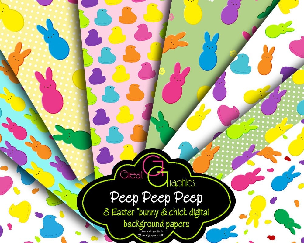 Easter Paper Easter Digital Paper Printable Easter Party Paper Easter Peep Digital Easter Peeps Invitation Paper - Instant Download Il_570xn