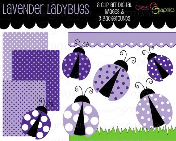 lavender ladybug clip art, Clip Art, digital clip art digital backgrounds ladybug clipart polka dots, lavender lady bugs Il_570xn
