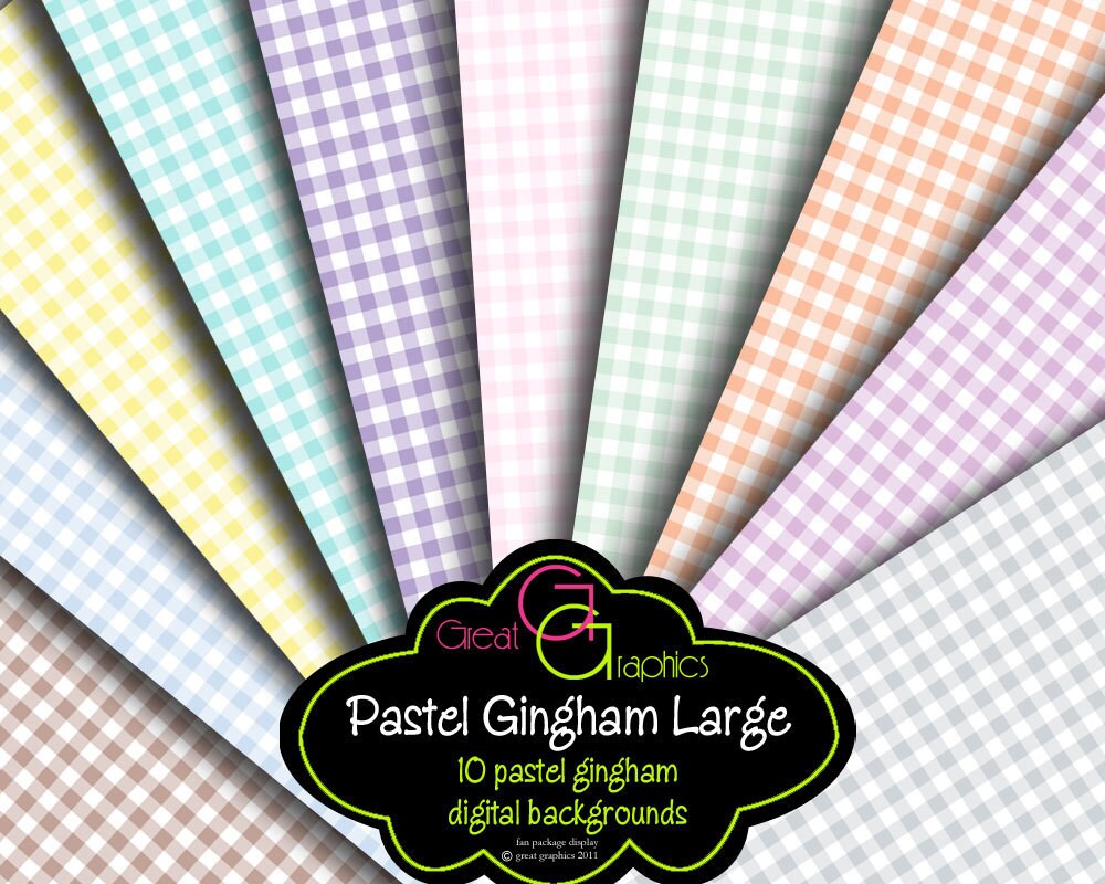 Gingham Digital Paper Pastel Pink Gingham Blue Gingham Baby Shower Paper Invitation Paper Printable Instant Download Il_570xn