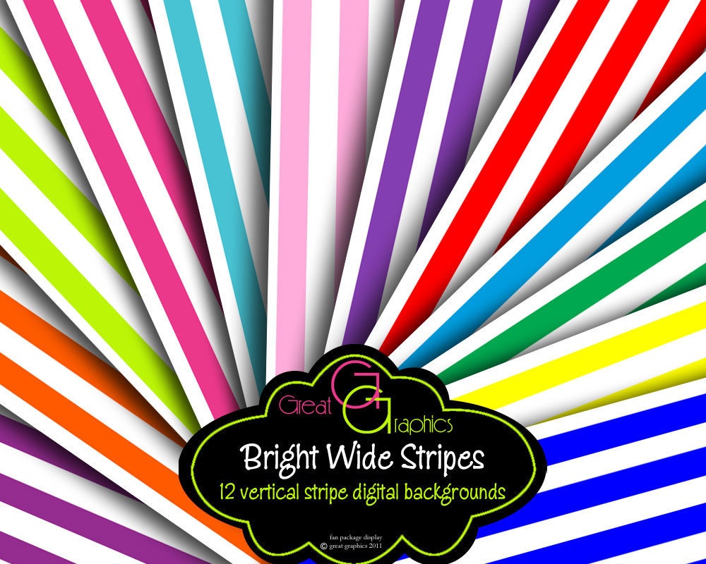 Stripe Paper, Bright Digital Paper Stripes, Background Paper, Striped Paper, Digital Paper, Printable Paper, Instant Download Il_570xn