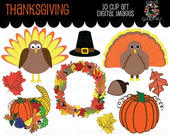 Thanksgiving Clip Art Thanksgiving digital clip art turkey clip art thanksgiving clip art fall digital clip art pilgrim hat clipart Il_570xn