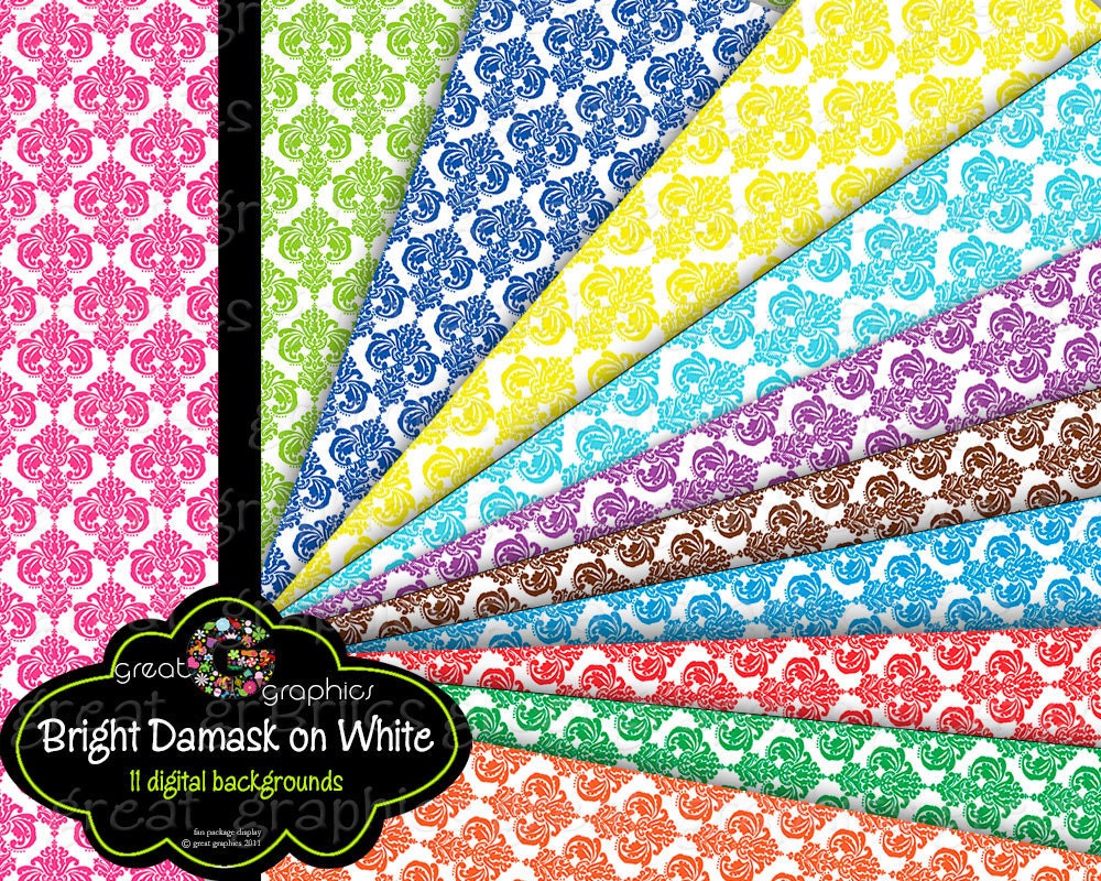 Damask Paper, Digital Damask Paper, Digital Paper, Damask Digital Paper, Printable Damask, Instant Download Il_570xn