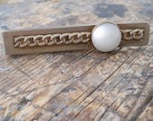 Vintage Metal Money Clip With Foggy Gem