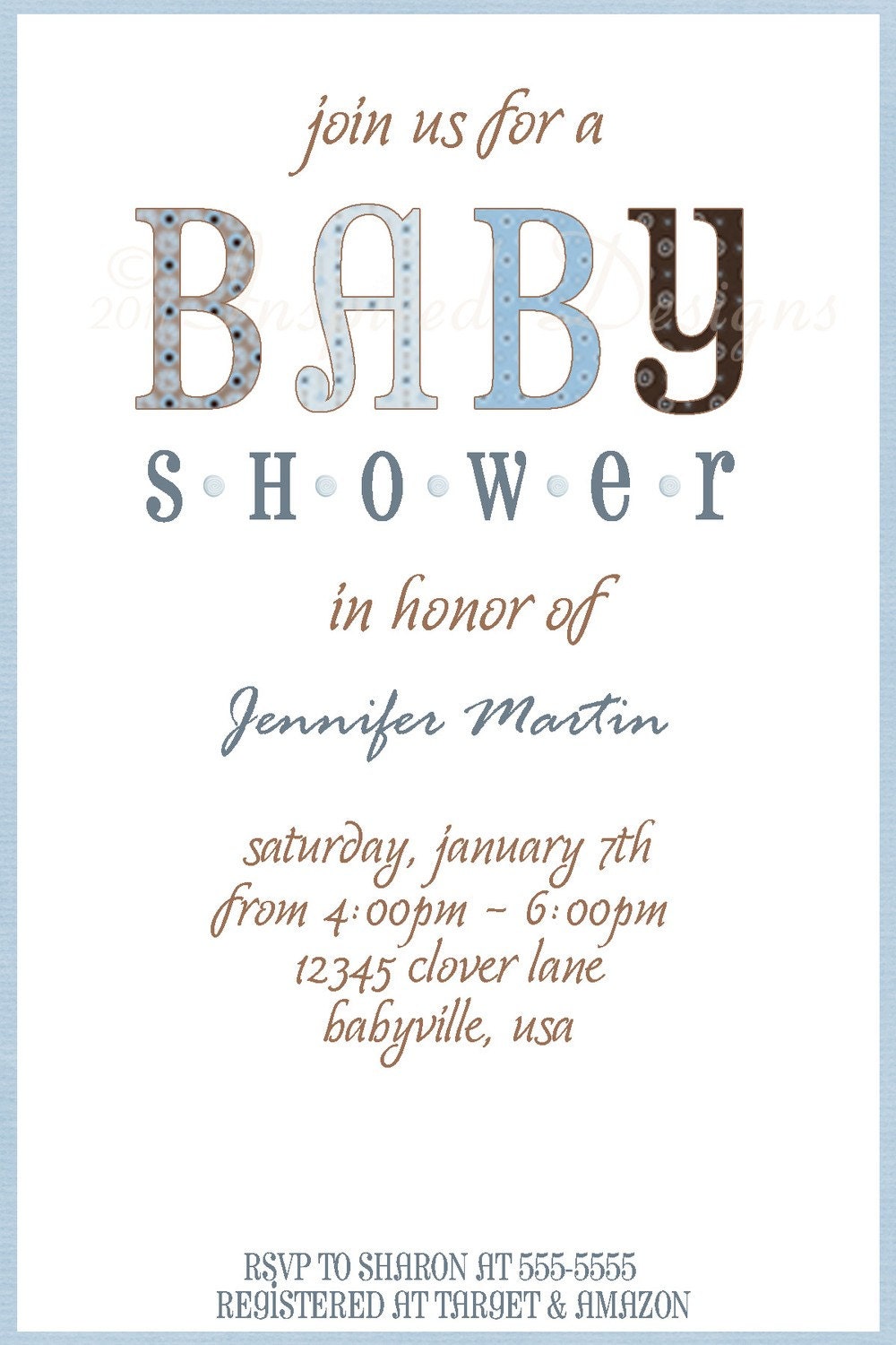 Simple Modern Baby Boy Shower Invitation Il_170x135