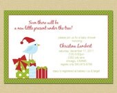 Baby Present Under the Tree- Christmas Baby Shower Invitation - Boy or Girl Il_170x135