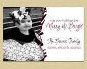 Modern Zebra Merry & Bright Holiday Photo Greeting Card Il_170x135