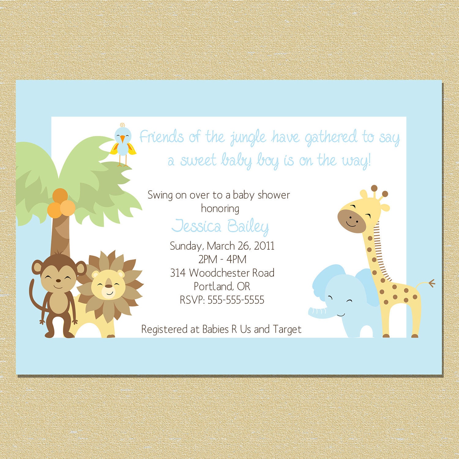 Modern Jungle Baby Shower Invitation - Boy- Matching Coordinates Available Il_570xn