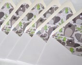 Lined Envelopes, 100% Recycled Content, Set of 6, Forest Animals
