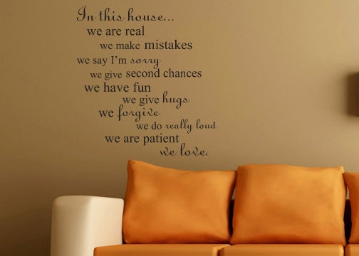 In this home we are vinyl wall decal