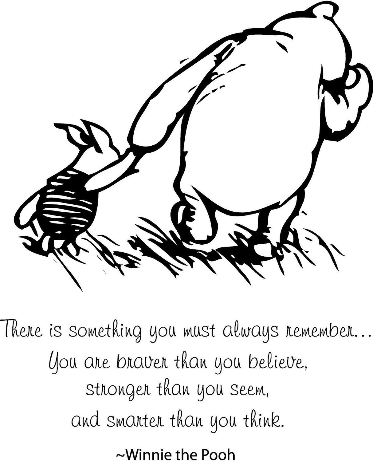 Classic Winnie the Pooh and Piglet You must always remember baby quote vinyl wall decal
