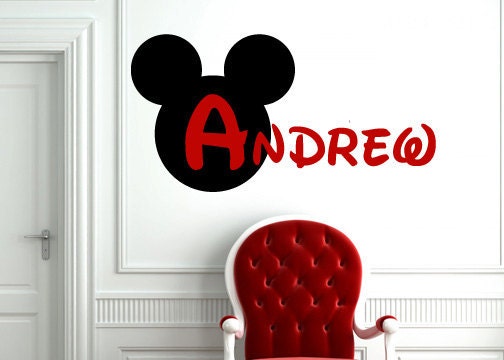 Mickey Mouse personalized monogram vinyl wall decal