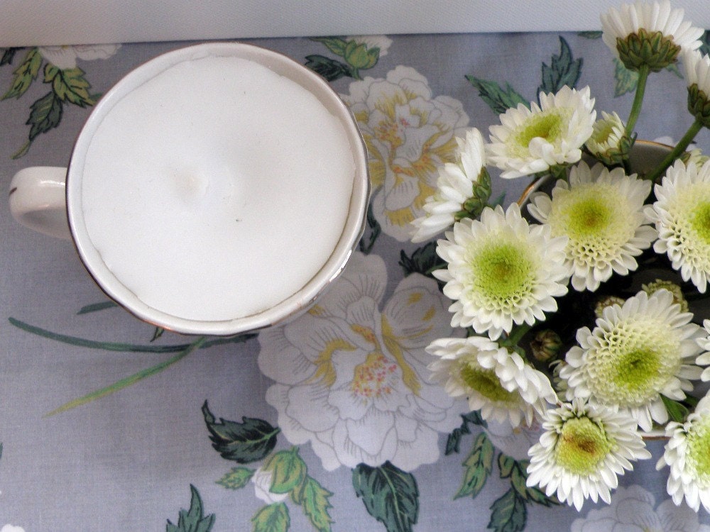 Hand-Poured Upcycled White Teacup Candle