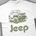 Jeep Drawing T-Shirt in White or Ash Grey or Sand S,M,L,XL
