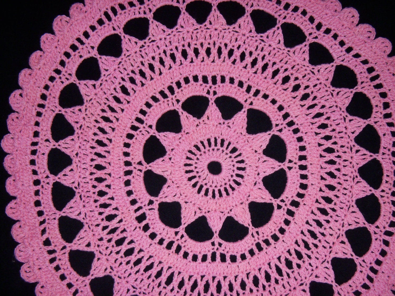Crochet Round Doily Cotton Candy Pink in Jill's Memory
