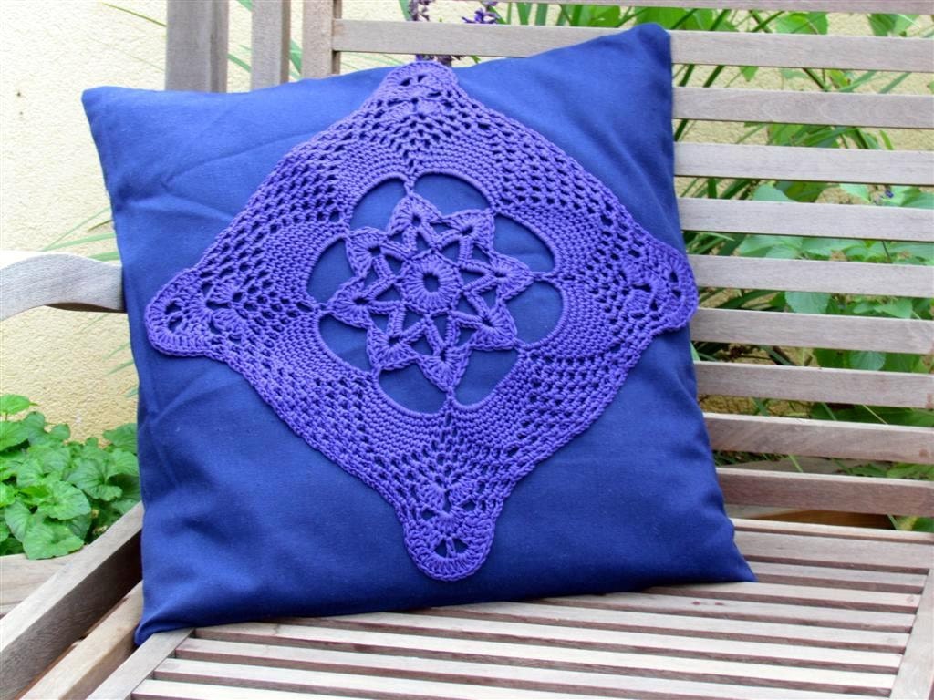 Chic Decor-Pillow cover Handmade crochet lace cushion cover