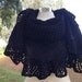 Black Wraparound Shawl, Crocheted Shawl, Womens Knit Shawl, Women's Clothing Accessories