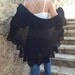 Black Wraparound Shawl, Crocheted Shawl, Womens Knit Shawl, Women's Clothing Accessories