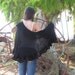 Black Wraparound Shawl, Crocheted Shawl, Womens Knit Shawl, Women's Clothing Accessories