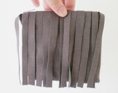 Taupe Fringe zippered pouch purse