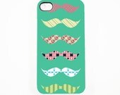 iPhone 5 Case, iPhone 4 case, iPhone 4s Cover , Hard Plastic iphone 5 Cover, cases -- Colorful Mustache