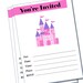 Princess castle party invitation - blank -  Printable