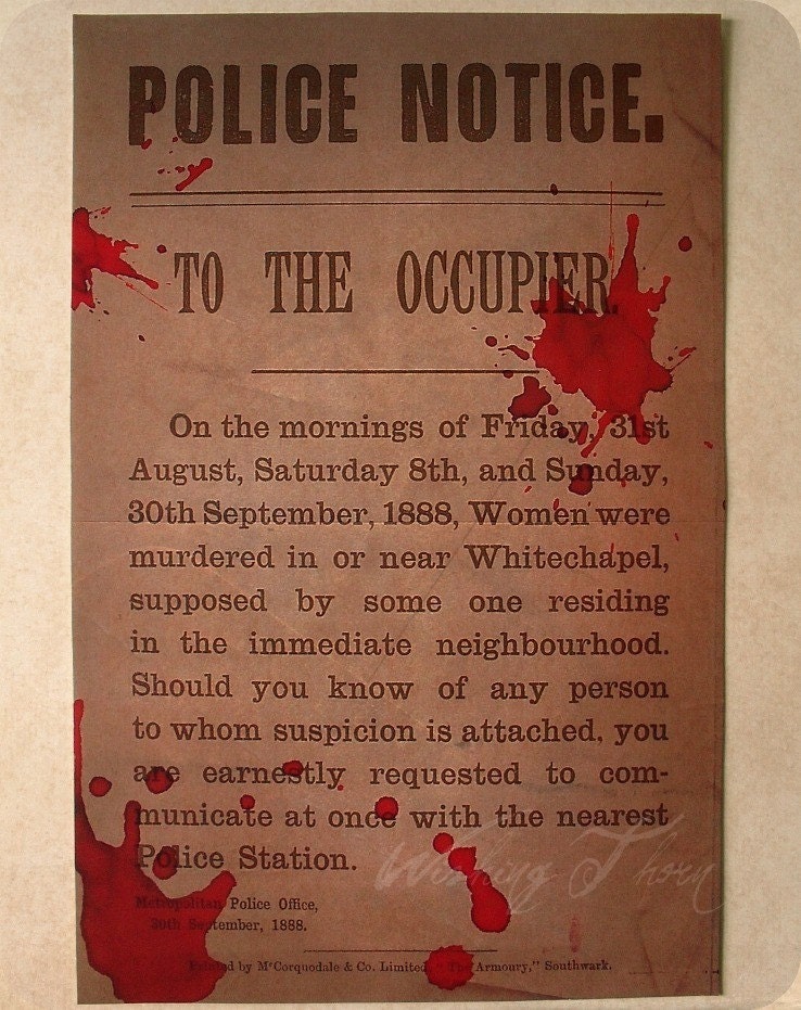 Jack the Ripper Murder Notice