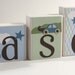 Baby name block - Personalized blocks with any name or theme - Mason - Mosaic Transportation Kidsline