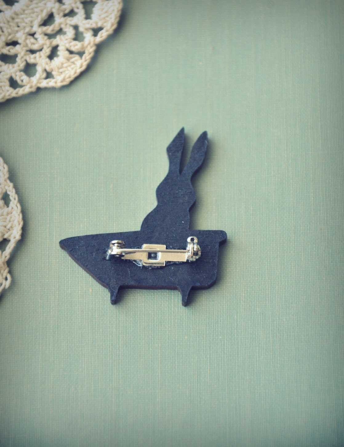 bunny in the bathtub brooch.
