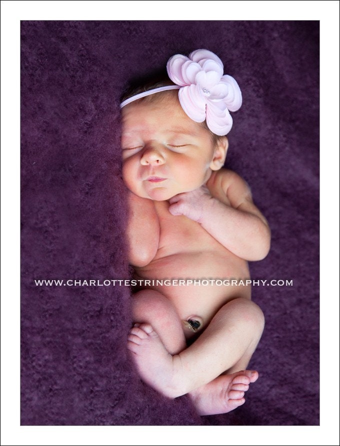 Pink Newborn Headband..Baby Headband..Girl headband..Pink Flower Headband-Newborn/Baby/Toddler/Girl/Adult.Photo Prop