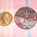 Fleur de lis marbled clay pendant with rhinestones