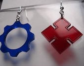 Cog / Gear and Diamond / Lotus Shaped Acrylic Earrings