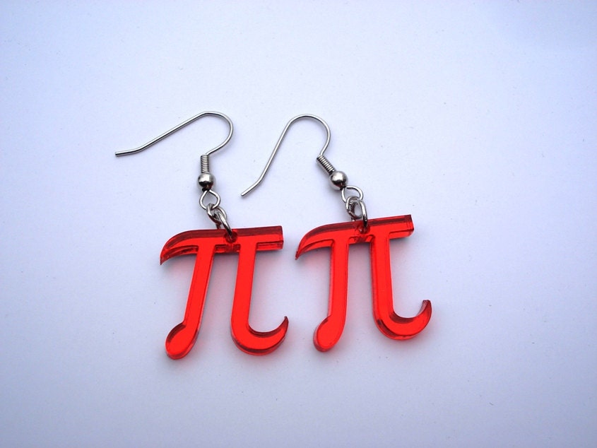 Pi Symbol Acrylic Earrings