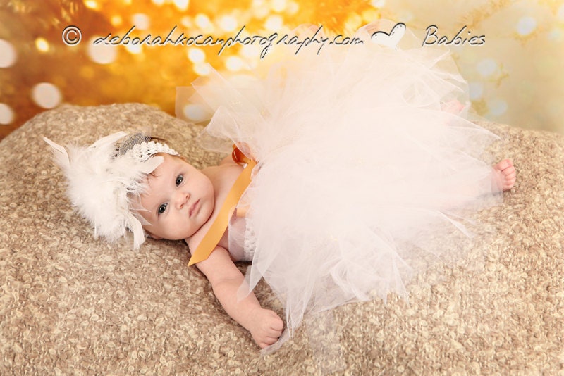 Angel Infant Baby Tulle Tutu Dress Costume with Headband 0-24 Mos Halloween, Parties, Photos