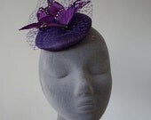 Purple Butterfly Fascinator-Large