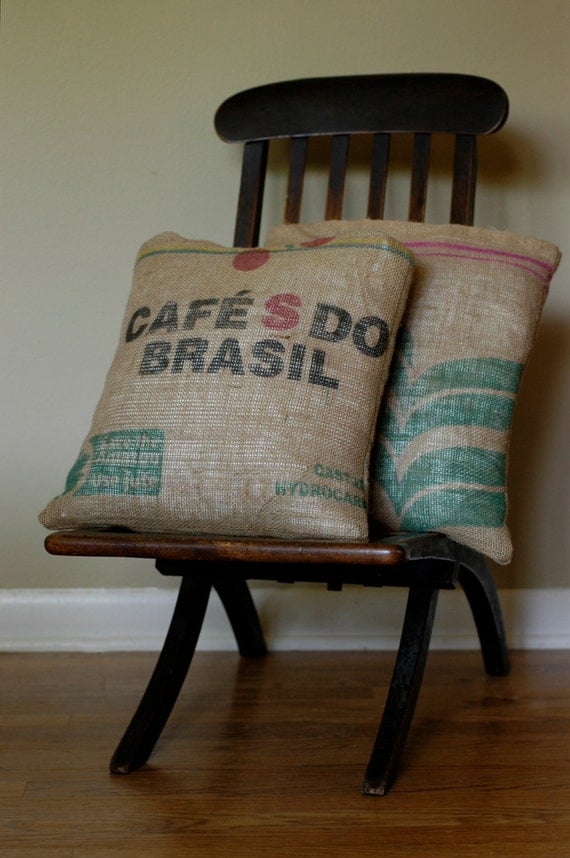 Handmade Coffee Sack Pillow