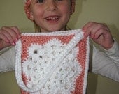 Hat/Purse Spring Apricot crocheted combo