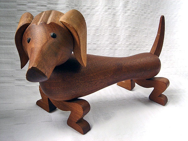 RESERVED - Vintage Kay Bojesen Wooden Dachshund with Movable Limbs