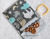 Snack Bag in Michael Miller Zoology in grey      Kids, Adults and Teachers LOVE them