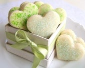 Classic Shortbread Cookies - 3 Dozen MINI Valentine Hearts - You Choose Sanding Sugar Colors - ButterBlossoms