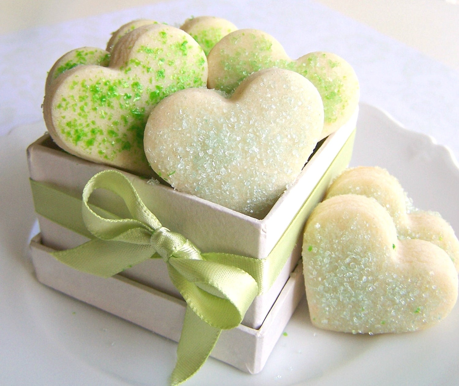 Spring Celebrations Classic Shortbread Cookies - 3 Dozen MINI Hearts - You Choose Sanding Sugar Colors