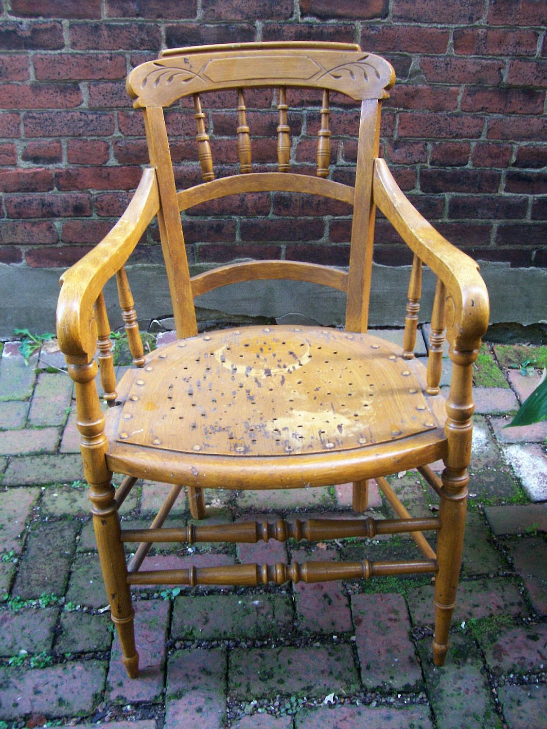 antique victorian furniture, 1860's captain's chair, antique chair, Pittsburgh wood chair, armchair, dining room bedroom furniture