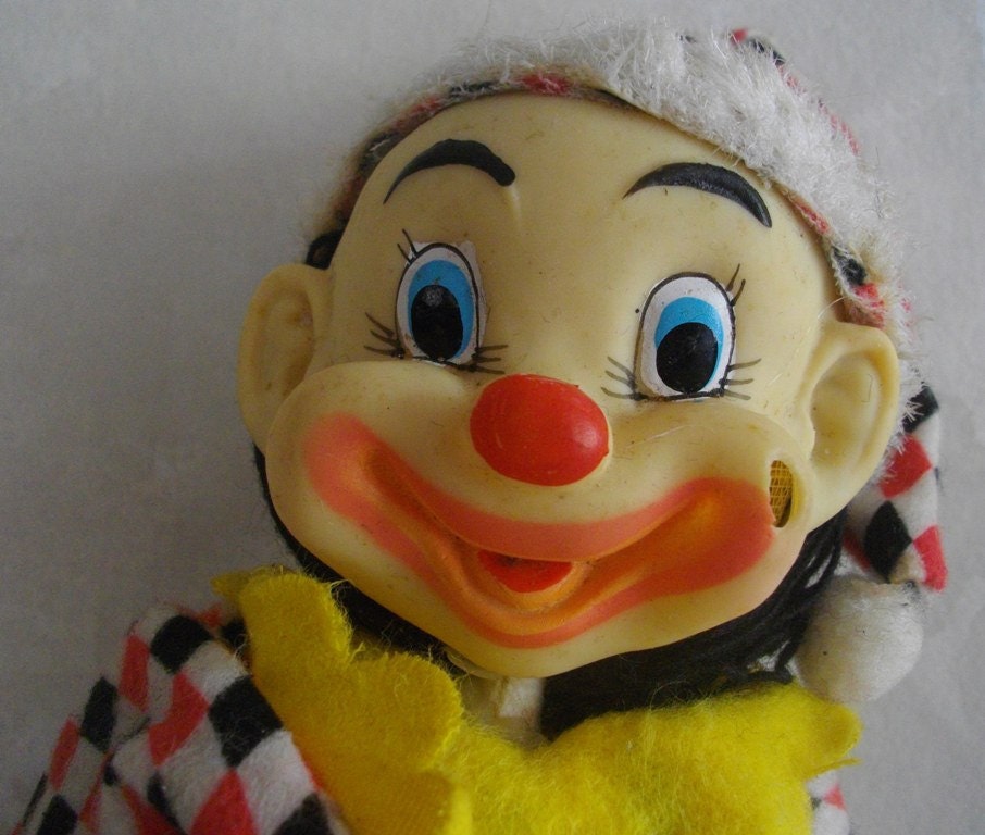 Vintage Dream Doll Pets Clown by R Dakin Harlequin Costume Japan Original Hangtag