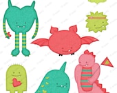 Love Monster Clip Art Downloads - for Personal and Commercial Use - Cute Little Monsters clipart