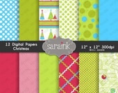 Christmas Digital Papers Download - Graphic Scrapbook Papers