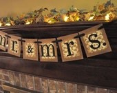 Wedding Shower Bride Groom Mr. and Mrs. Banner Garland Word Sign Wedding Prop Can Custom Colors Banners can be Separated