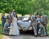Wedding Banner Just Married Photo Prop Can Custom Colors Car Sign