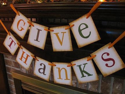 Fall Thanksgiving Give Thanks Banner Garland Word Sign Fireplace Decoration Photo Prop